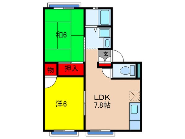 サンビレッジ奥野Ｂ棟の物件間取画像